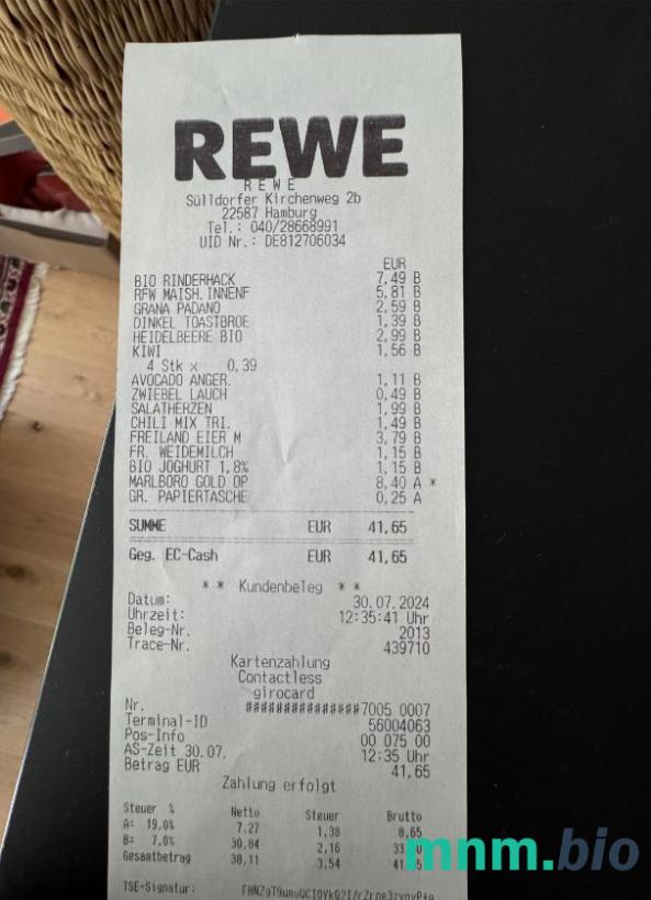 Grupa Rewe szablon pokwitowania płatności PSD